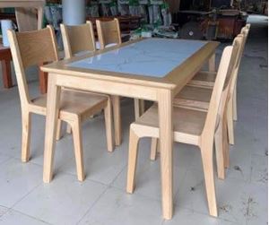 Hình ảnh của BỘ BÀN ĂN GỖ SỒI KẾT HỢP MẶT ĐÁ ĐẸP TINH TẾ