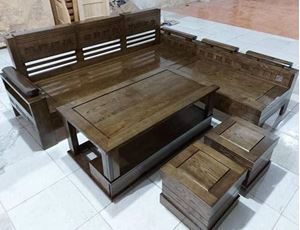 Hình ảnh của Sofa gỗ Sồi màu óc chó đẹp