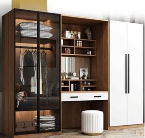 Hình ảnh của Tủ quần áo cánh kính kết hợp bàn phấn đẹp